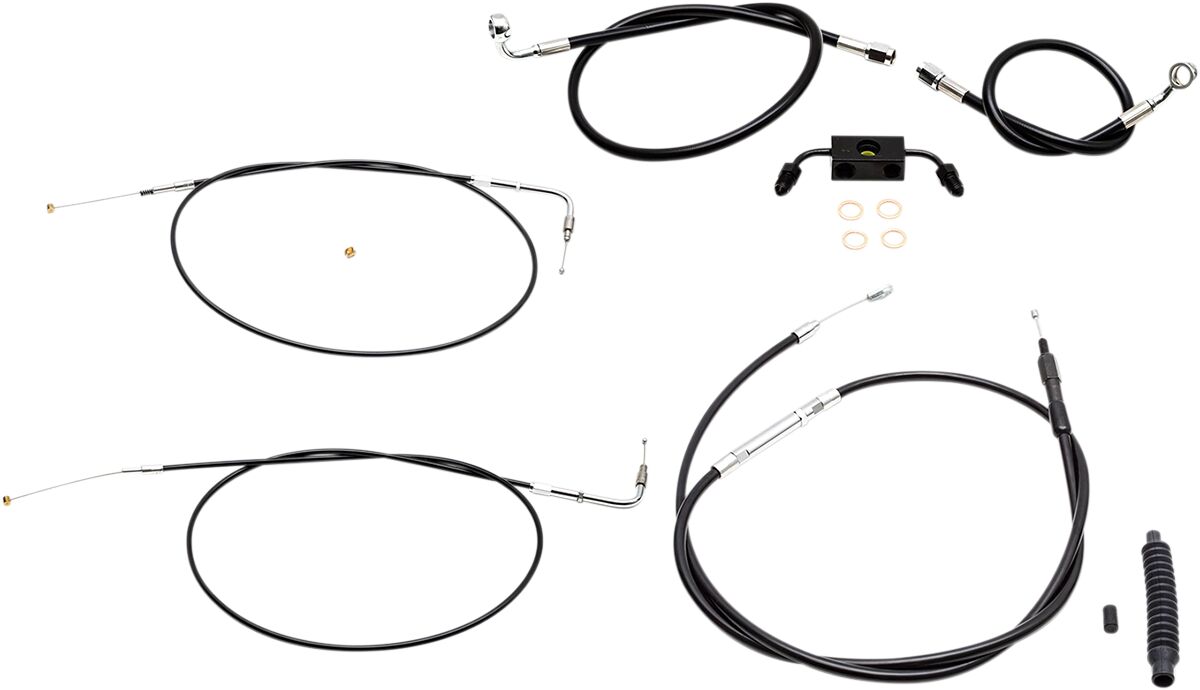 HANDLEBAR CABLE/BRAKE & CLUTCH LINE/WIRE KITS AND COMPONENTS / STAINLESS STEEL|VINYL / BLACK