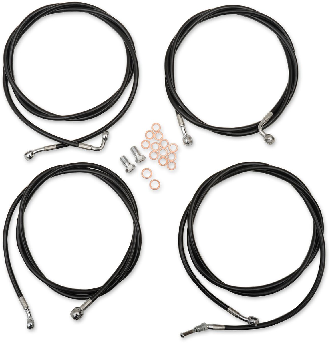 HANDLEBAR CABLE/BRAKE & CLUTCH LINE/WIRE KITS AND COMPONENTS / STAINLESS STEEL|VINYL / BLACK