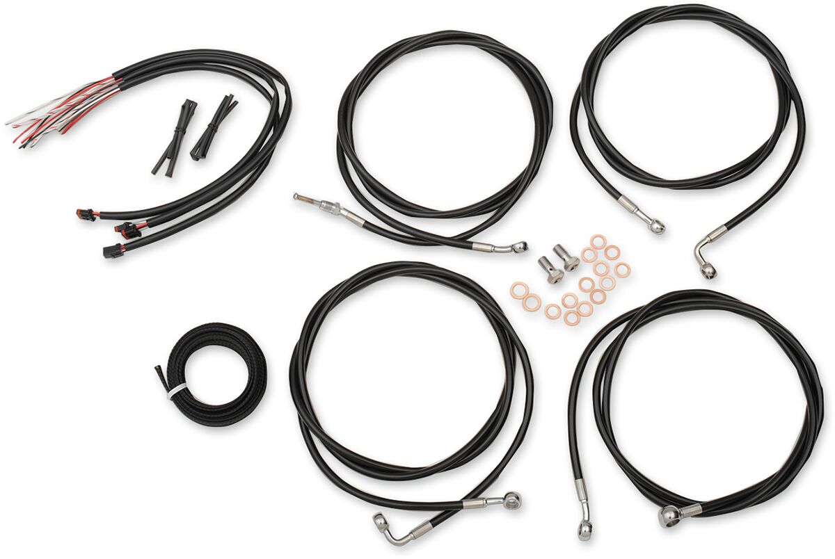 HANDLEBAR CABLE/BRAKE & CLUTCH LINE/WIRE KITS AND COMPONENTS / STAINLESS STEEL|VINYL / BLACK