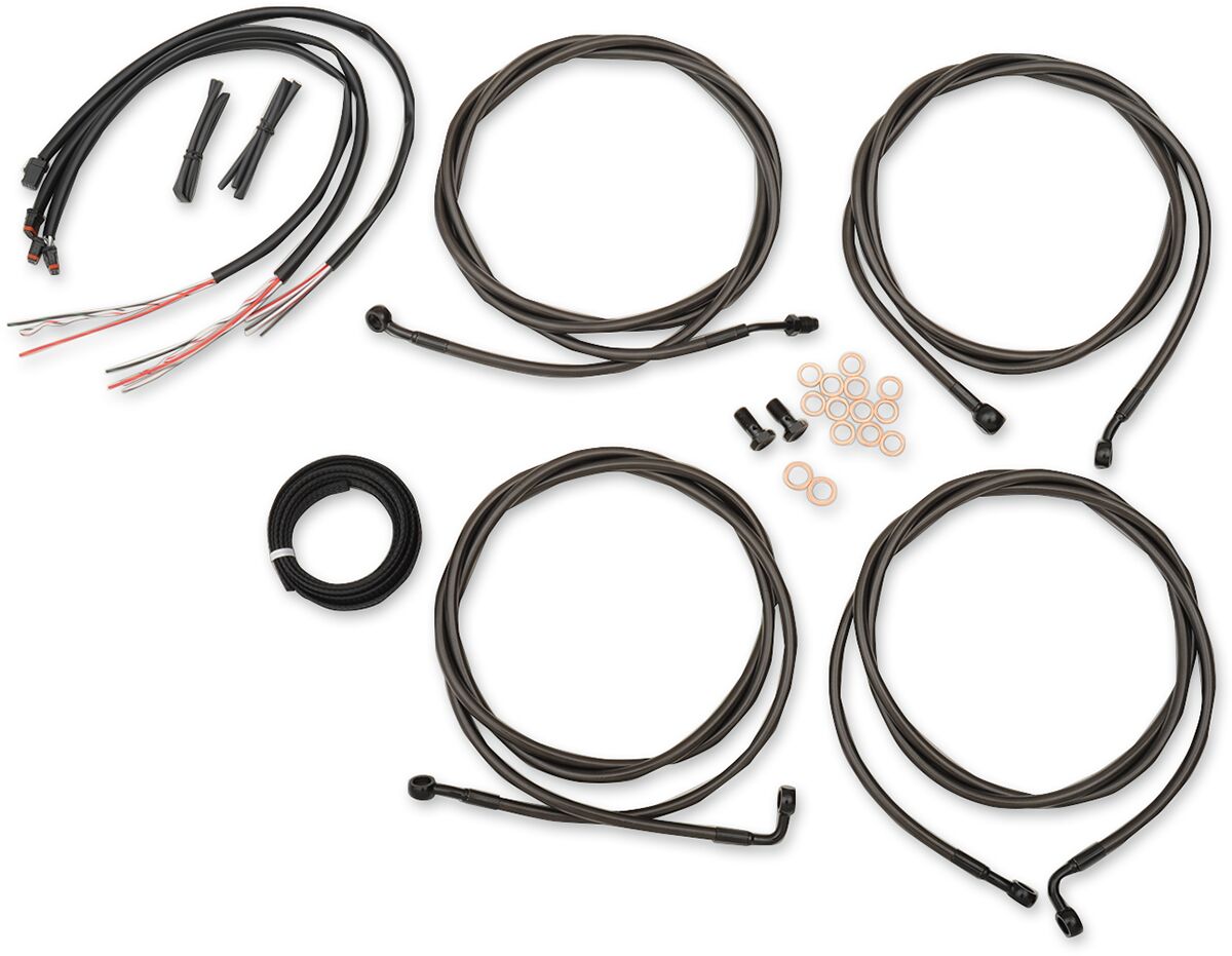 HANDLEBAR CABLE/BRAKE & CLUTCH LINE/WIRE KITS AND COMPONENTS / STAINLESS STEEL / BLACK