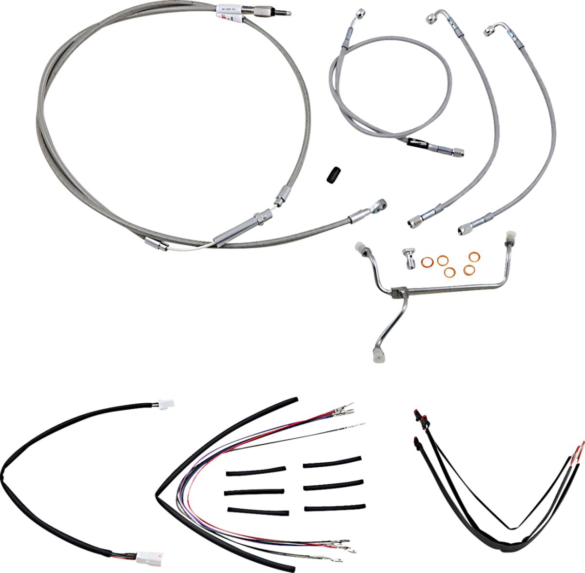 CABLE KIT 18" BRAIDED STAINLESS STEEL HANDLEBAR W/O ABS