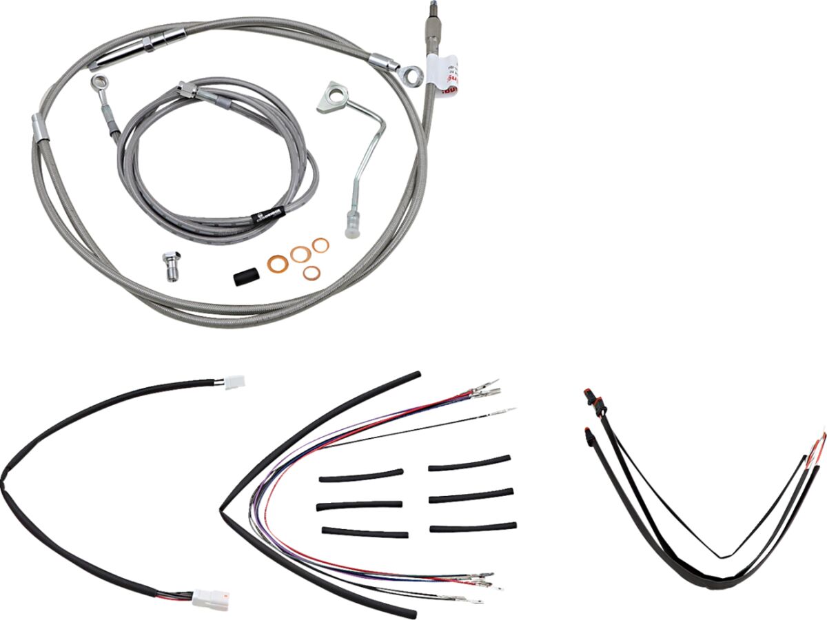 CABLE KIT 16" BRAIDED STAINLESS STEEL HANDLEBAR W/ABS