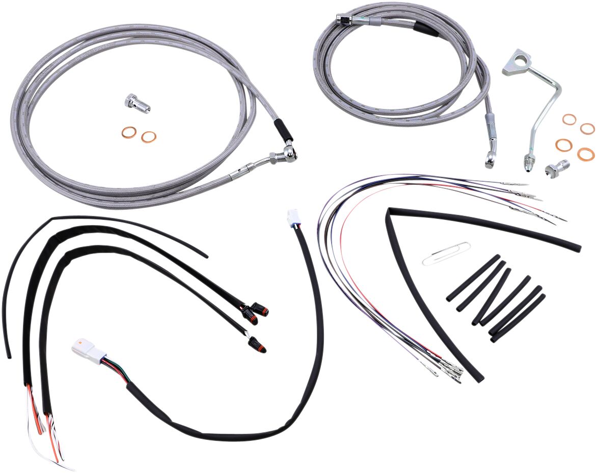 CABLE KIT 16" BRAIDED STAINLESS STEEL HANDLEBAR W/ABS