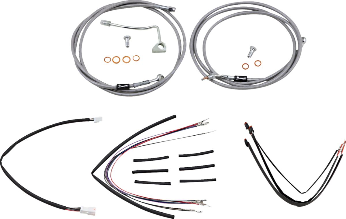 CABLE KIT 18" BRAIDED STAINLESS STEEL HANDLEBAR W/ABS