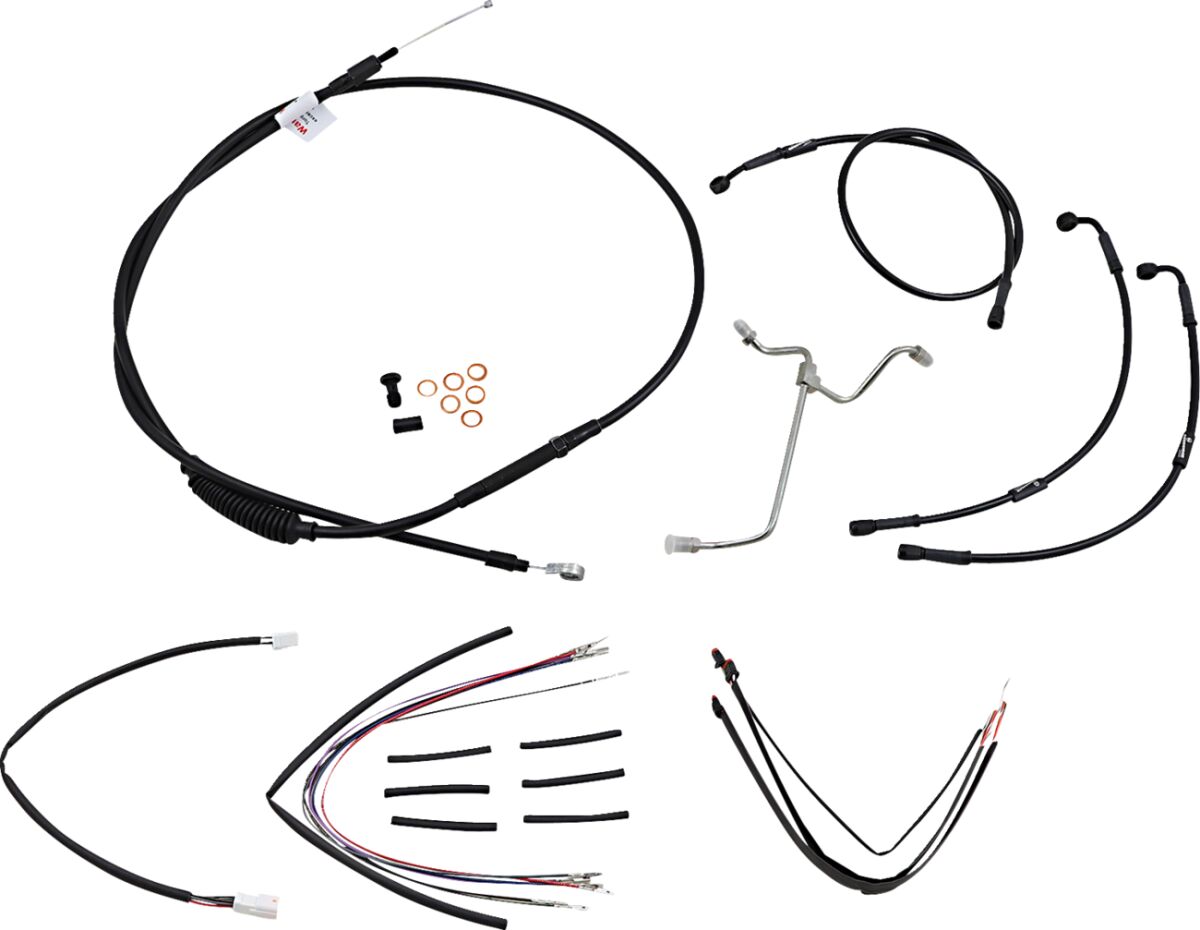 CABLE KIT 16" BLACK VINYL STAINLESS STEEL HANDLEBAR W/O ABS