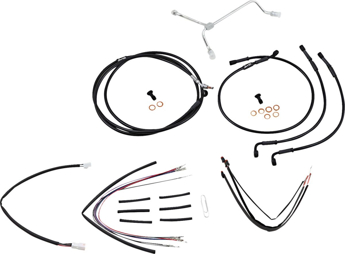 CABLE KIT 14" BLACK VINYL STAINLESS STEEL HANDLEBAR W/O ABS