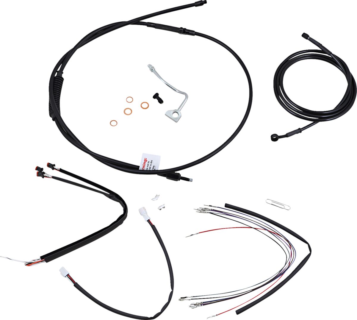 CABLE KIT 18" BLACK VINYL STAINLESS STEEL HANDLEBAR W/ABS