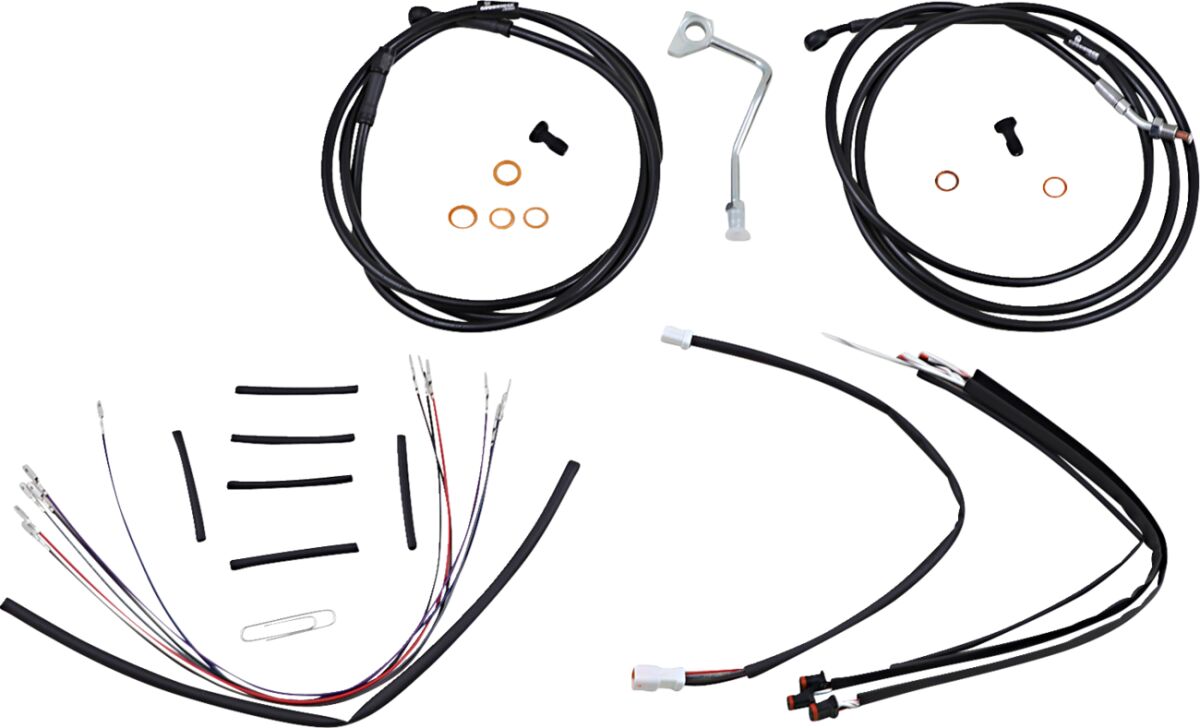 CABLE KIT 14" BLACK VINYL STAINLESS STEEL HANDLEBAR W/ABS