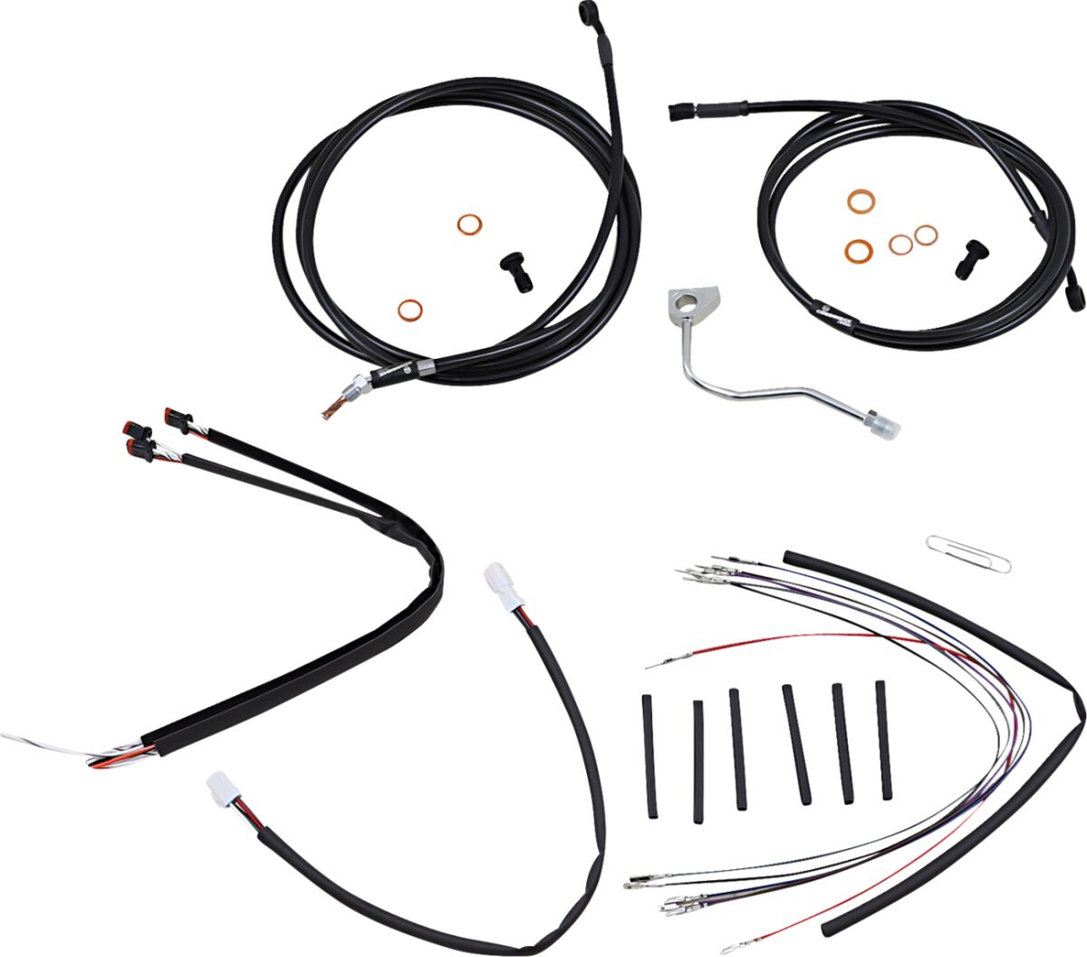 CABLE KIT 18" BLACK VINYL STAINLESS STEEL HANDLEBAR W/ABS