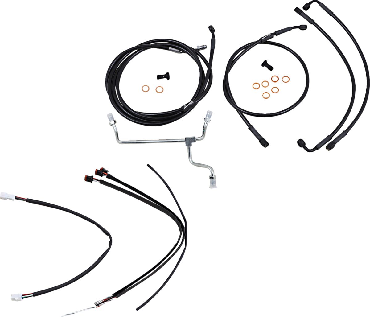CABLE KIT 18" BLACK VINYL STAINLESS STEEL HANDLEBAR W/O ABS