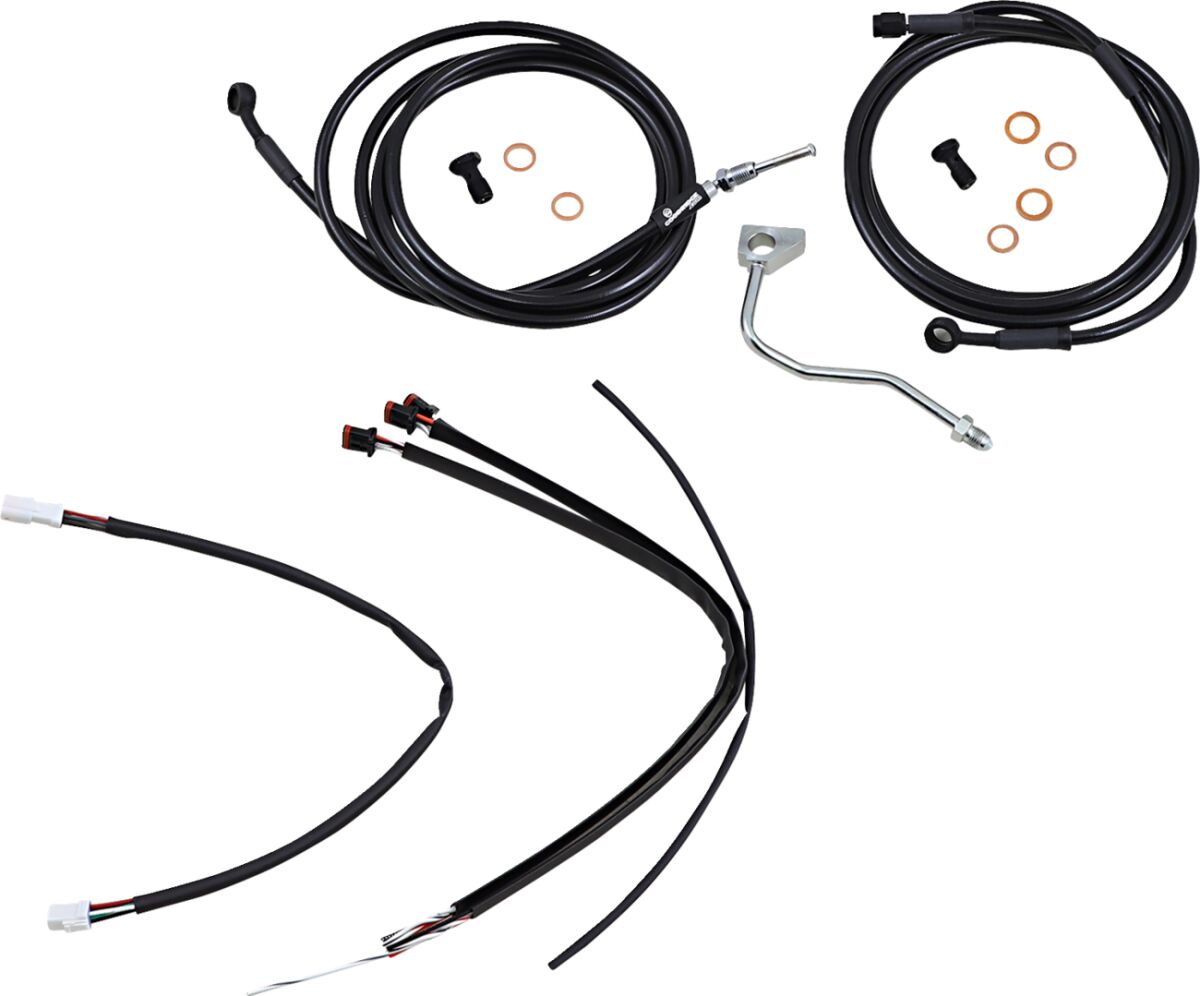 CABLE KIT 16" BLACK VINYL STAINLESS STEEL HANDLEBAR W/ABS