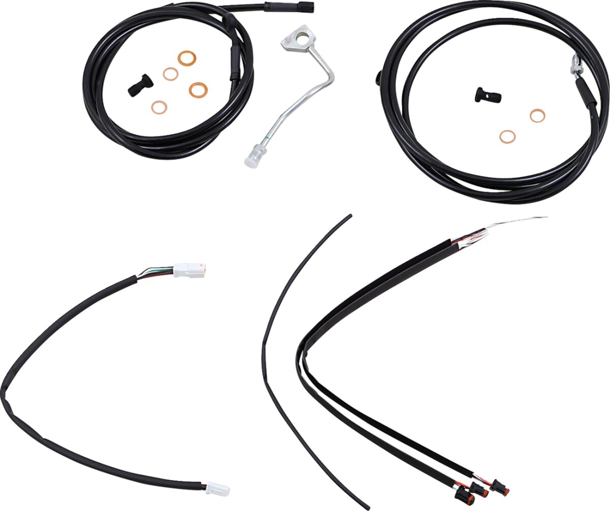 CABLE KIT 18" BLACK VINYL STAINLESS STEEL HANDLEBAR W/ABS