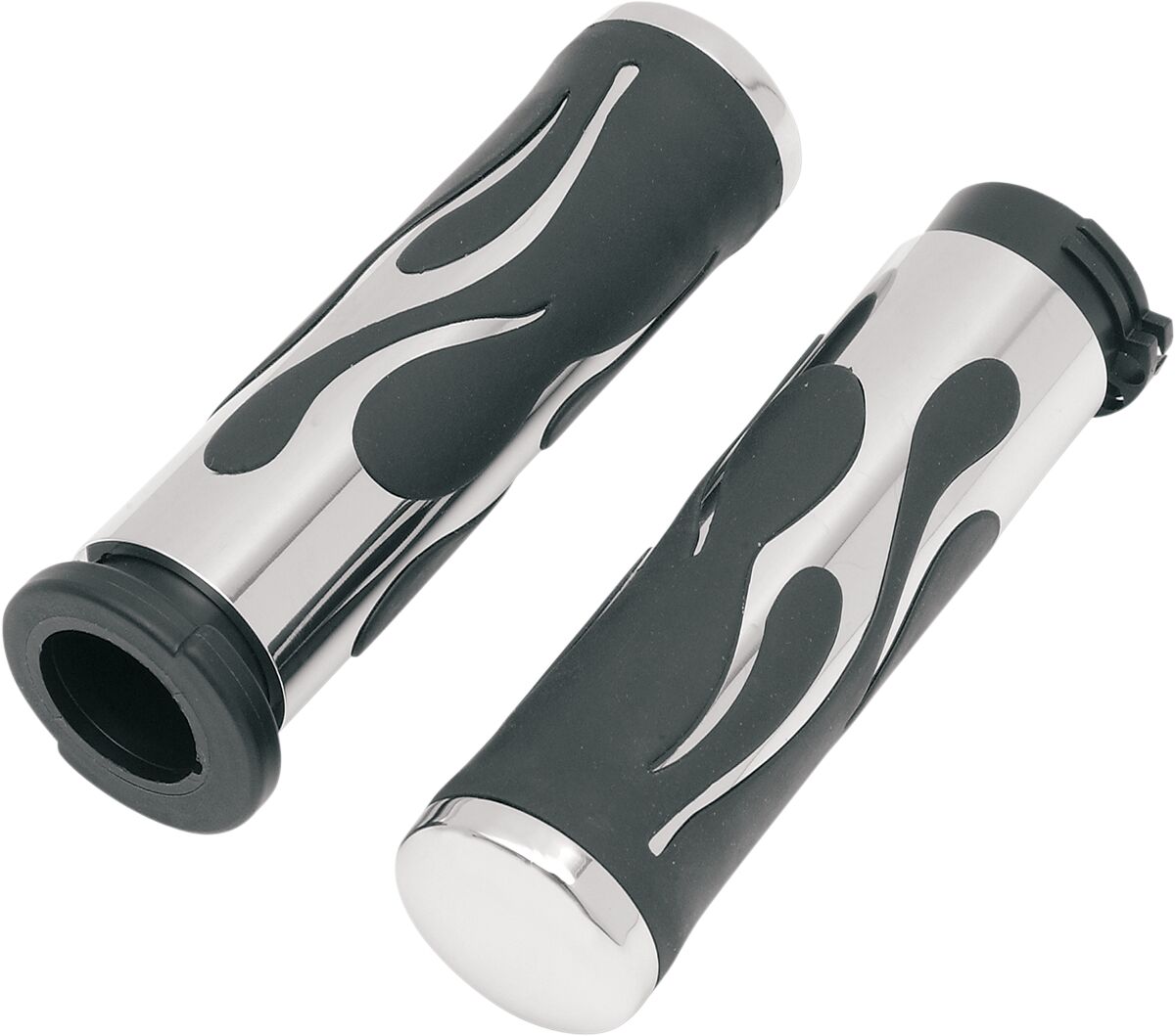 GRIPS FLAME CHROME/RUBBER