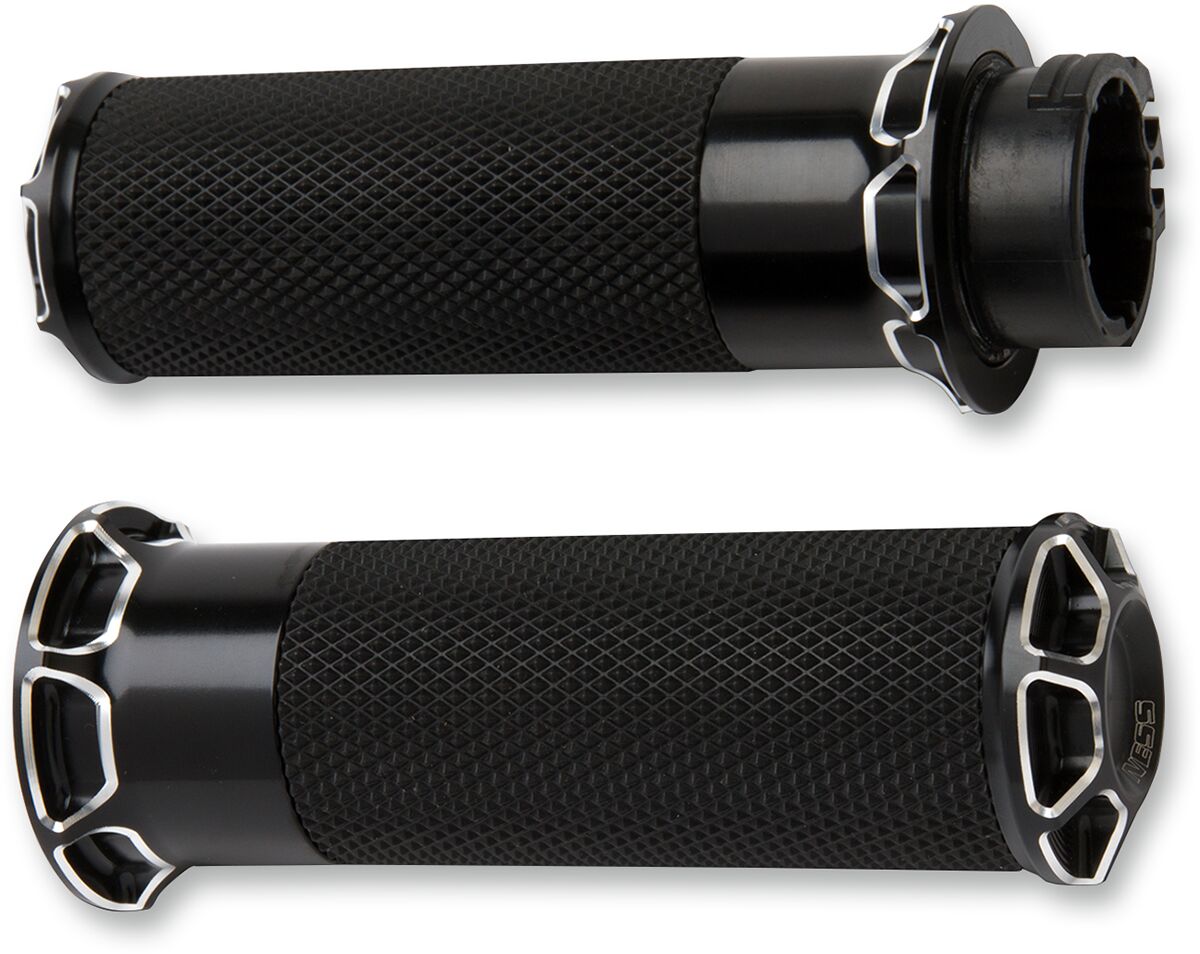GRIPS BEVELED FUSION THROTTLE BY CABLE BLACK