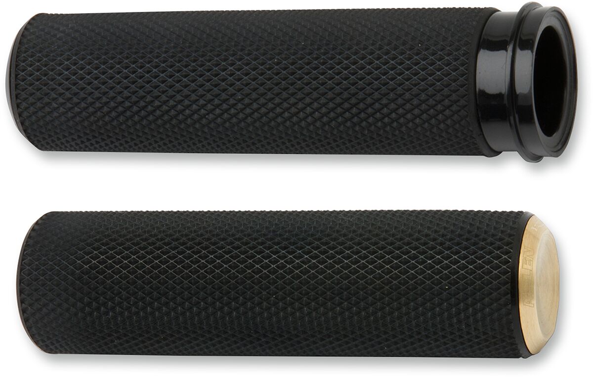 GRIPS KNURLED FUSION THROTTLE BY CABLE BLACK BRASS ENDCAP