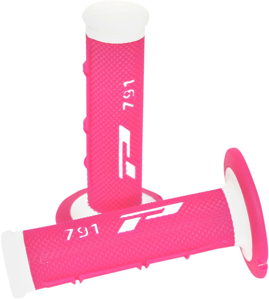 GRIPS DOUBLE DENSITY OFFROAD 791 CLOSED END WHITE/FLUO PINK