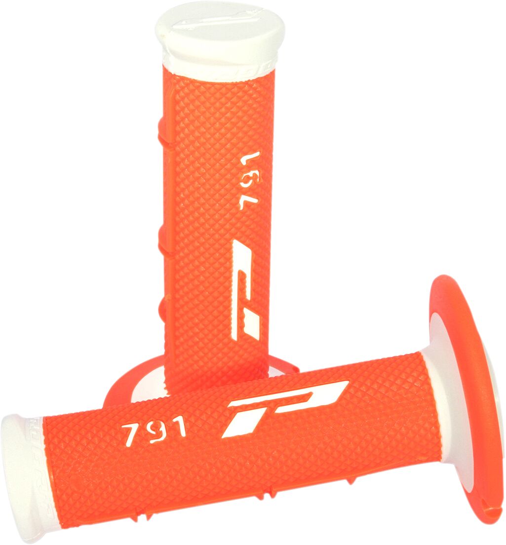 GRIPS DOUBLE DENSITY OFFROAD 791 CLOSED END WHITE/FLUO ORANGE