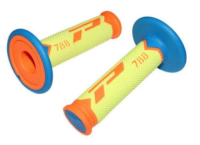 GRIPS TRIPLE DENSITY OFFROAD 788 CLOSED END FLUO ORANGE/FLUO YELLOW/LIGHT BLUE