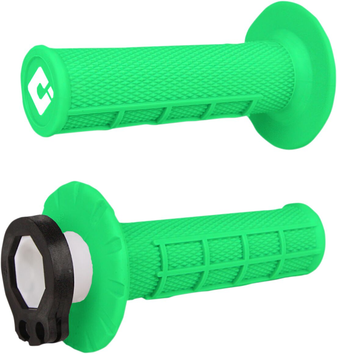 MX V2 LOCK-ON HALF-WAFFLE GRIP FLO GREEN