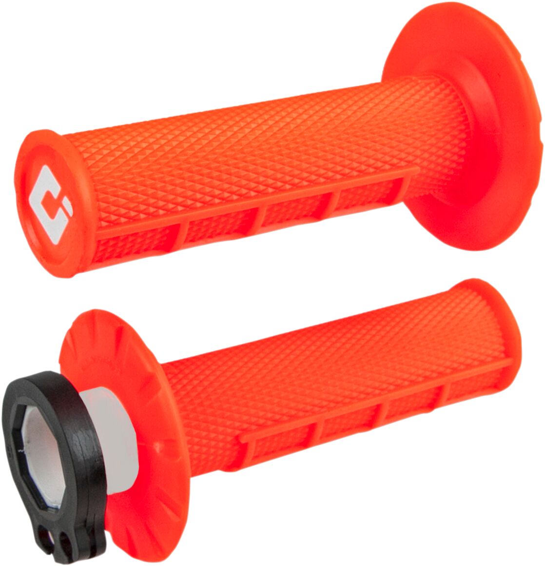 MX V2 LOCK-ON HALF-WAFFLE GRIP FLO ORANGE