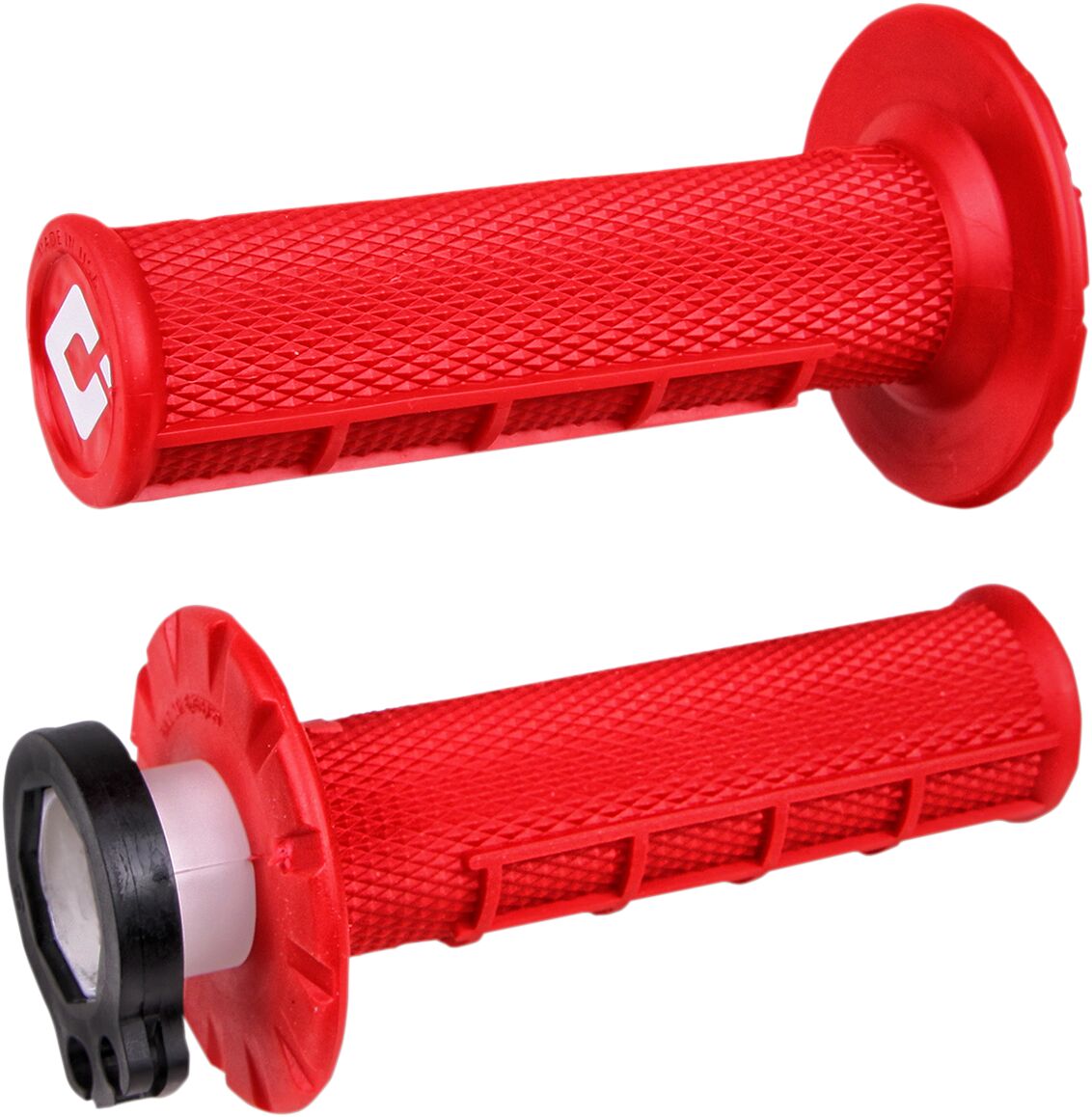 MX V2 LOCK-ON HALF-WAFFLE GRIP RED