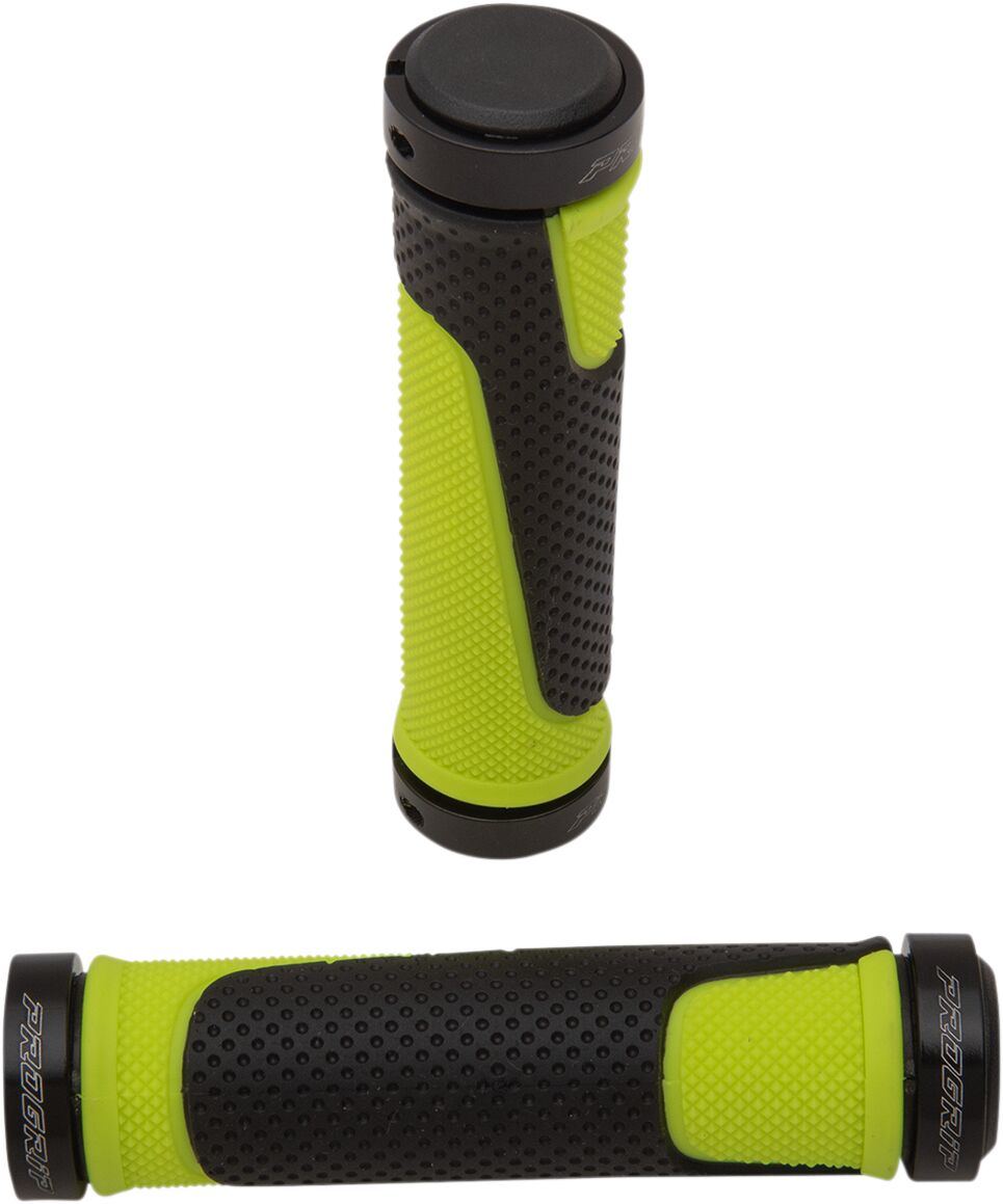 997 ATV/MTB LOCK ON DOUBLE DENSITY GRIPS OPEN END FLUO YELLOW/BLACK