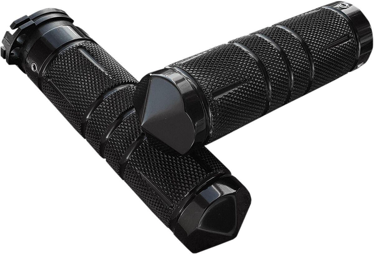 Black Knurled Diamond Grips for Cable