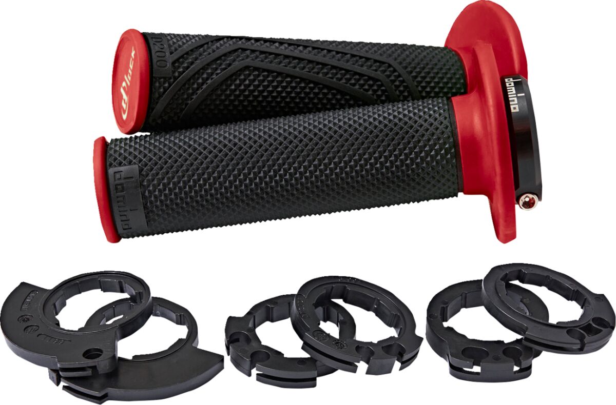 DOMINO D200 LOCK ON GRIPS BLACK/RED