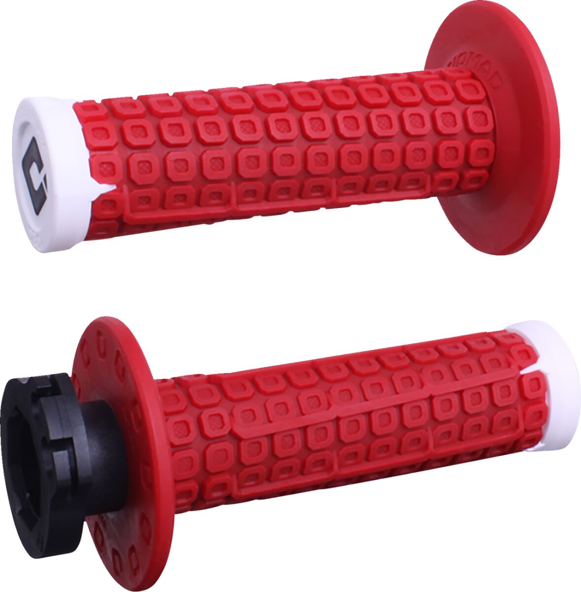 Nomad Lock-On Grips - Off-Road - Red/White/Silver