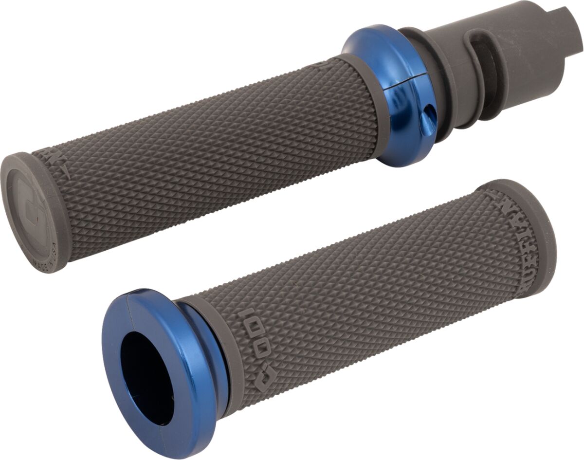 Ruffian Lock-On Street Grips - CVO - Graphite/Blue