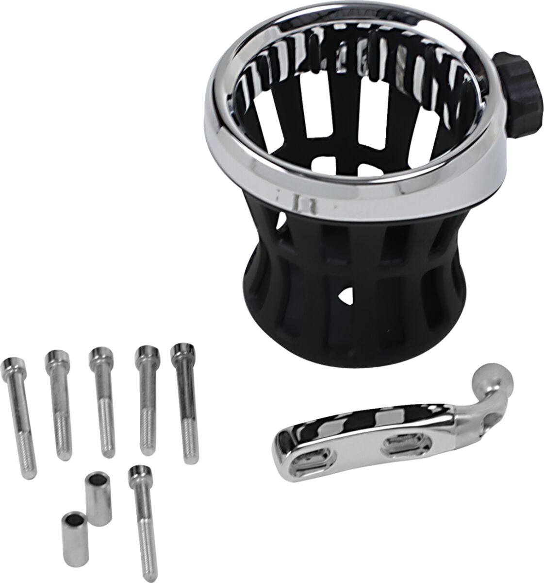 DRINK HOLDER WITH PERCH MOUNT CHROME