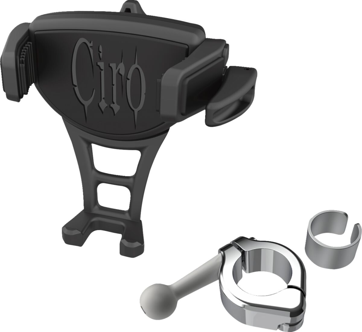 Phone Holder - Constrictor - Black - Chrome 7/8"/1" Handlebar Mount