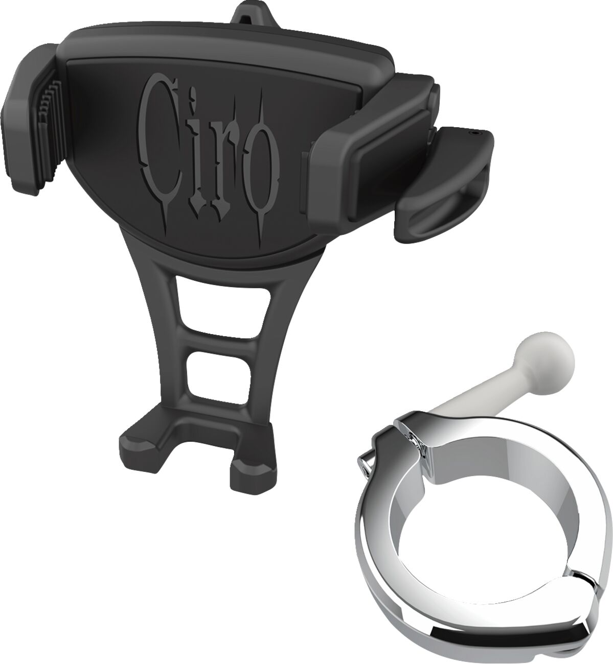 Phone Holder - Constrictor - Black - Chrome 1-1/2" Handlebar Mount