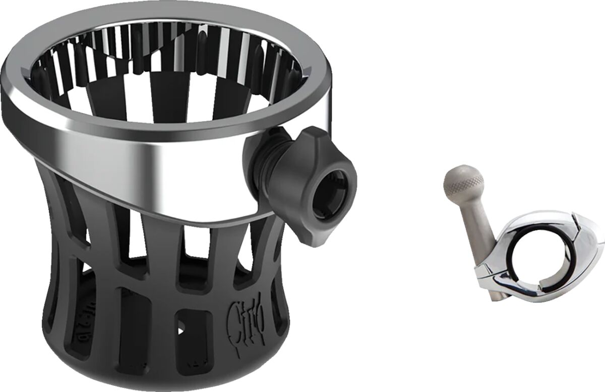 Drink Holder - Gen 2 - Chrome - Chrome 7/8"/1" Handlebar Mount