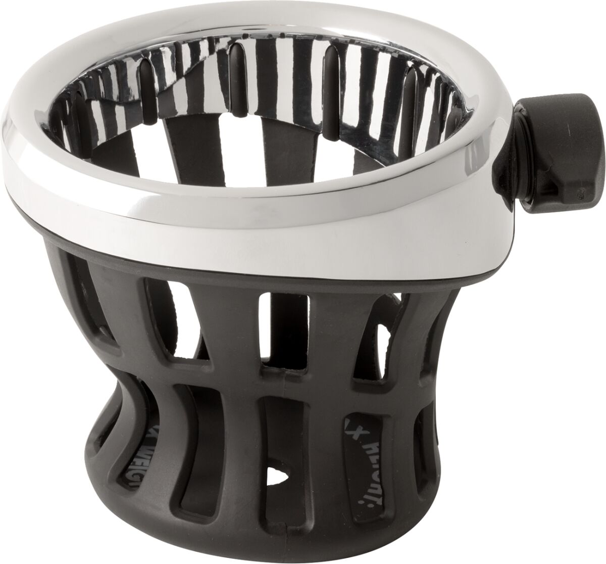 Drink Holder - Gen 2 - Chrome - Passenger - Black Mount