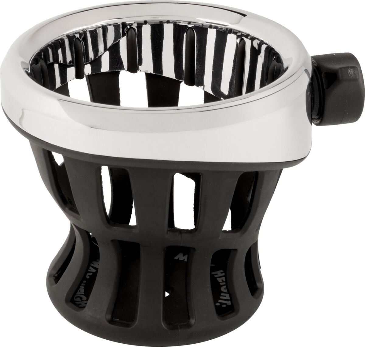 Drink Holder - Gen 2 - Chrome - Passenger - Black Mount