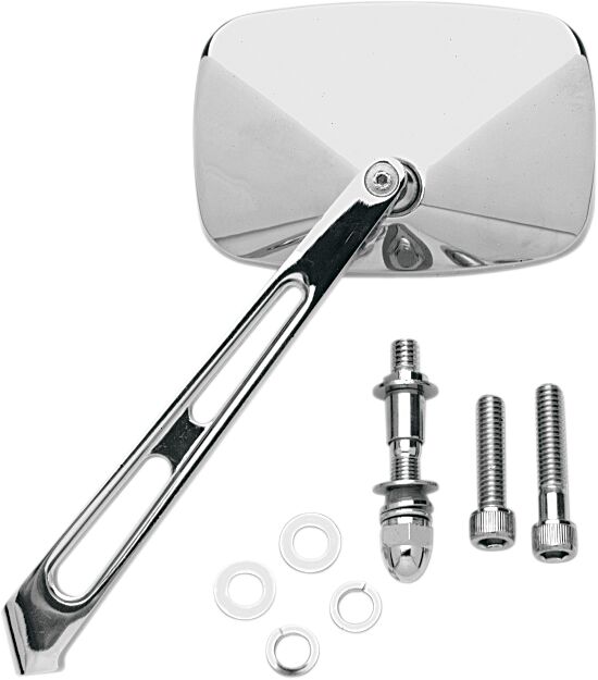 RECTANGULAR MIRROR W/ AIR STEM CHROME