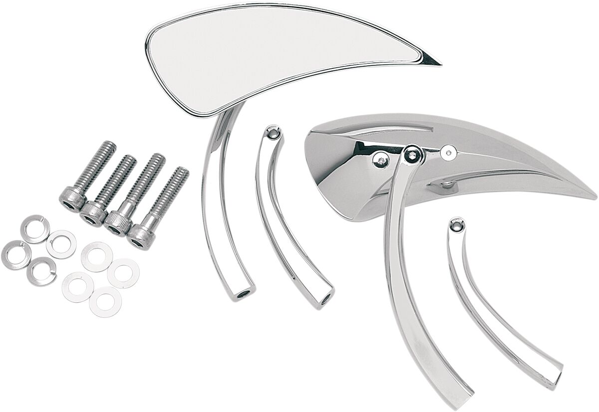 MIRROR KIT TEARDROP W/ 2 STEMS CHROME
