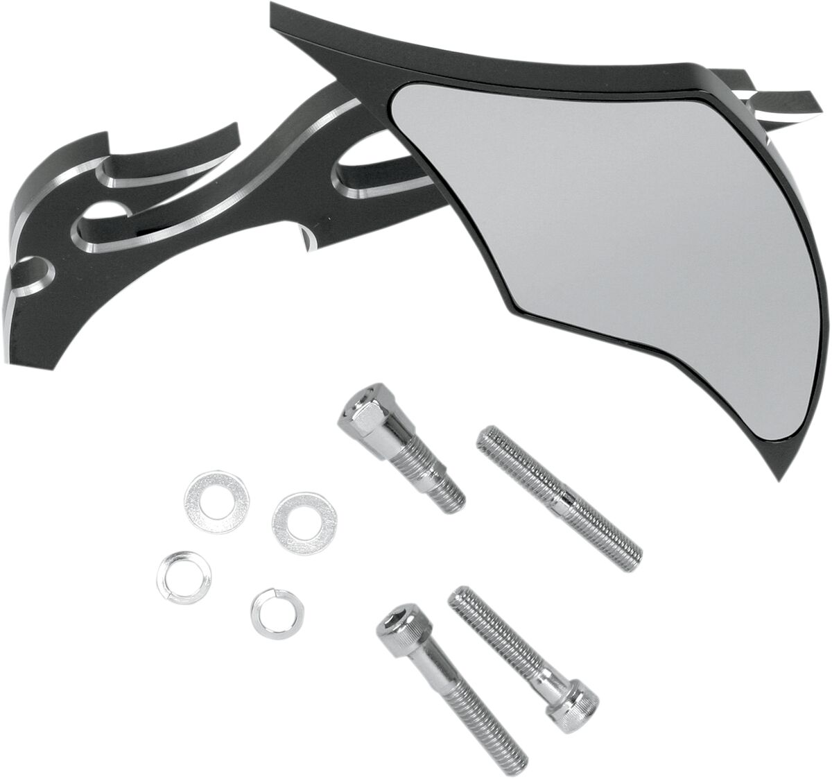 Peegel, leekidega, parem, must