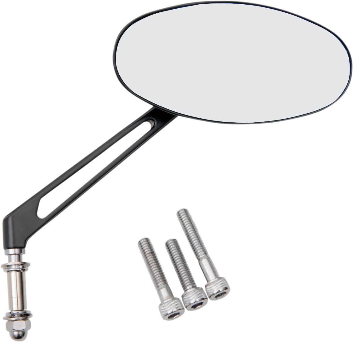MIRROR NESS STEALTH I OVAL W/ 4.75" STEM BLUE REFLECTOR BLACK