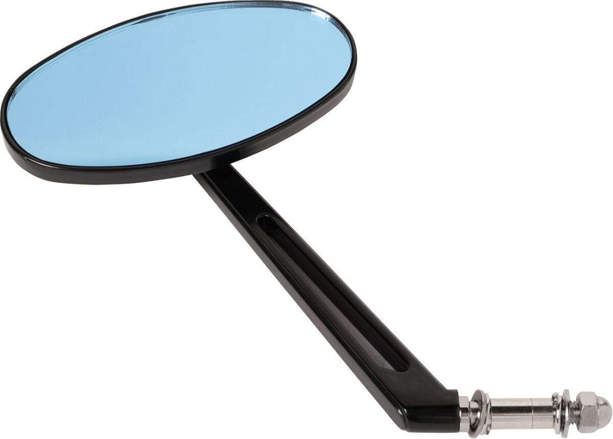 MIRROR NESS STEALTH II OVAL W/ 6" STEM BLUE REFLECTOR BLACK