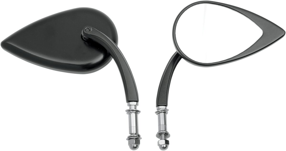 MIRROR TEARDROP W/ SHORT STEM BLACK