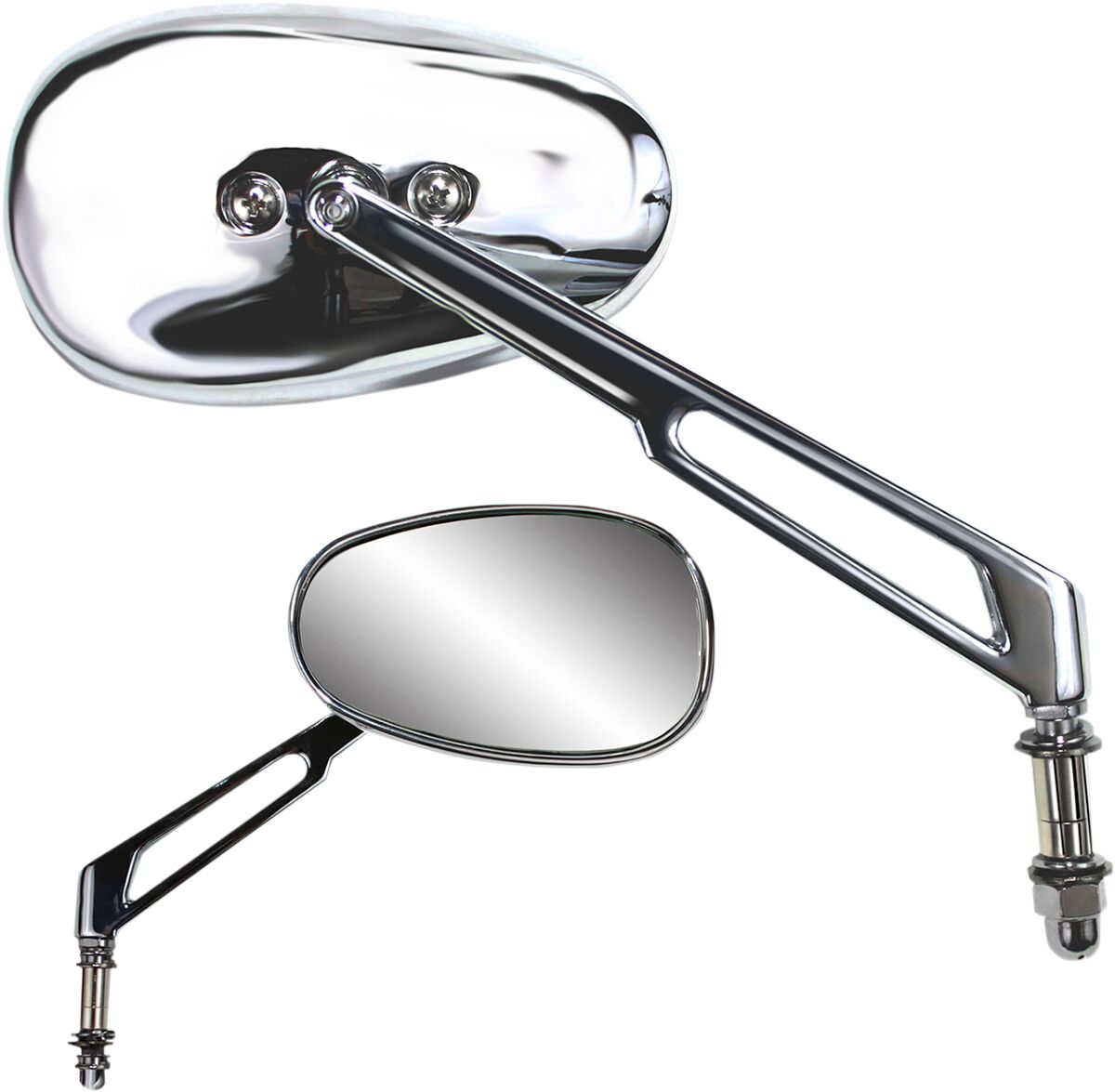 MIRROR BILLET OVAL LONG STEM CHROME
