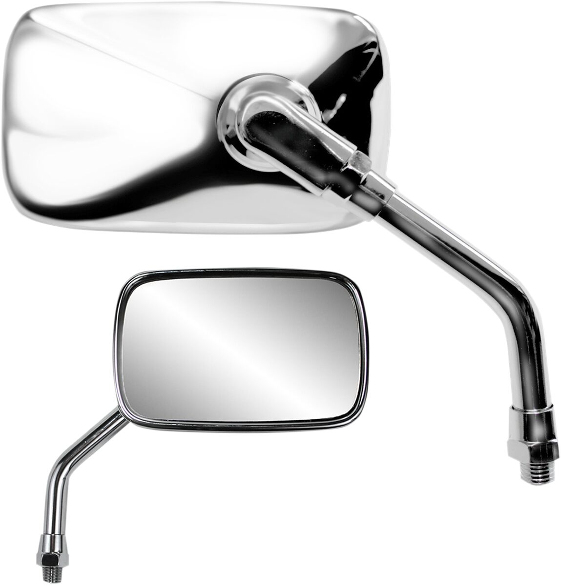 MIRROR MINI RECTANGULAR YAMAHA REVERSE THREAD CHROME