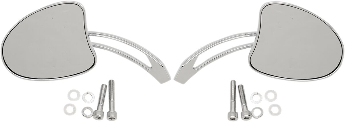 MIRRORS TAPERED WITH LONG SLOTTED STEMS CHROME