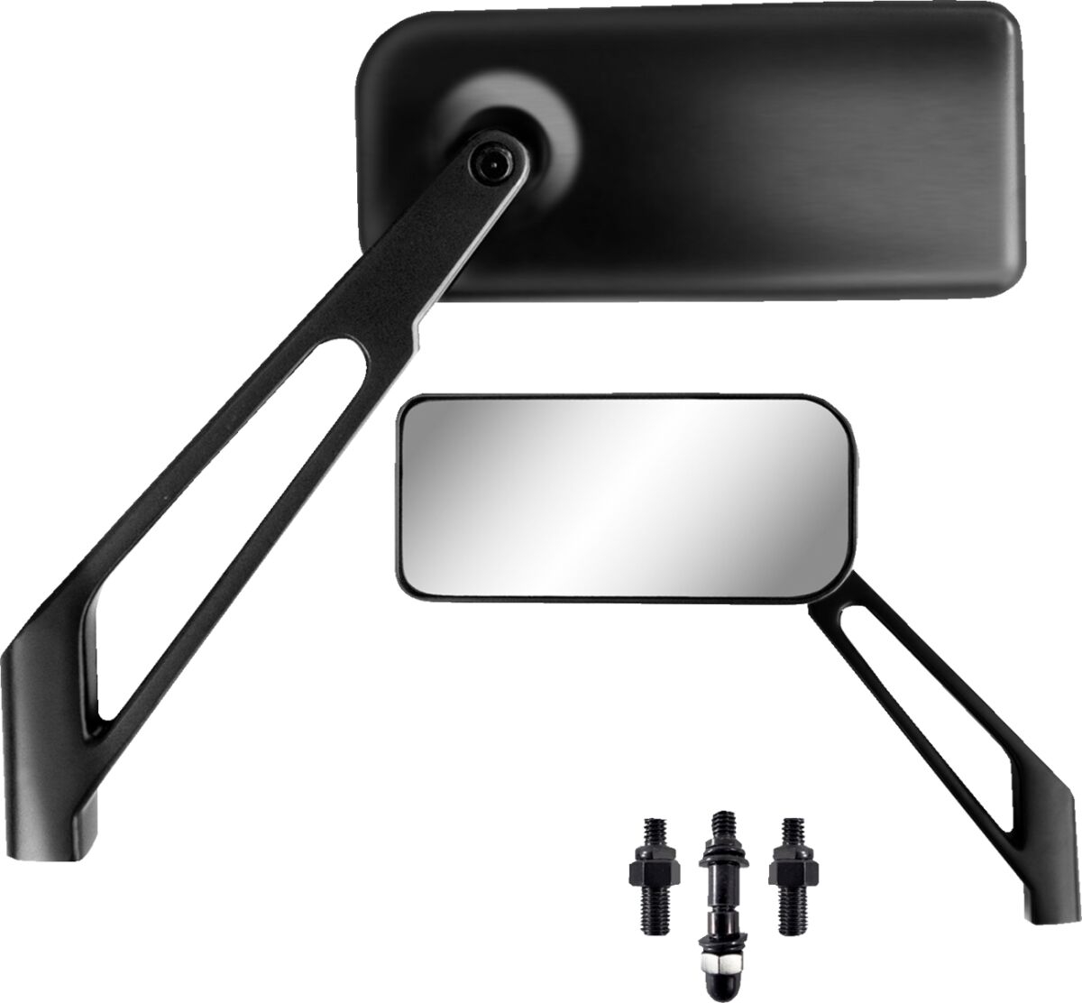 MIRROR PU RECT LOPRO BLK