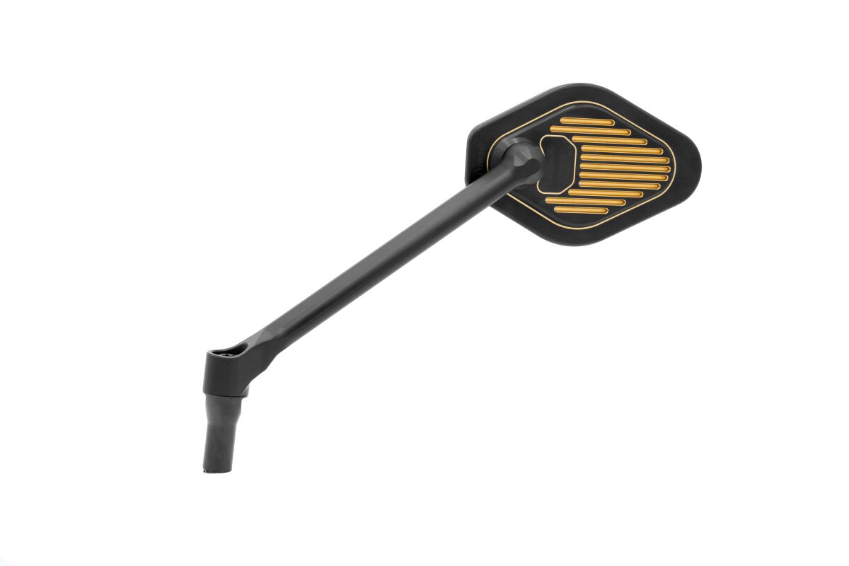 Adjustable Mirror Long Stem (18 cm) Black & Gold Edition