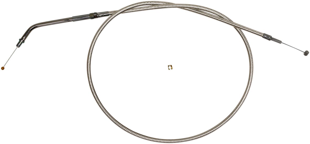 THROTTLE CABLE BRAIDED STAINLESS POLISHED NATURE