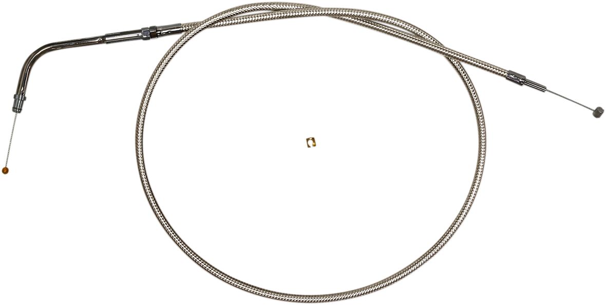 THROTTLE CABLE BRAIDED STAINLESS POLISHED NATURE