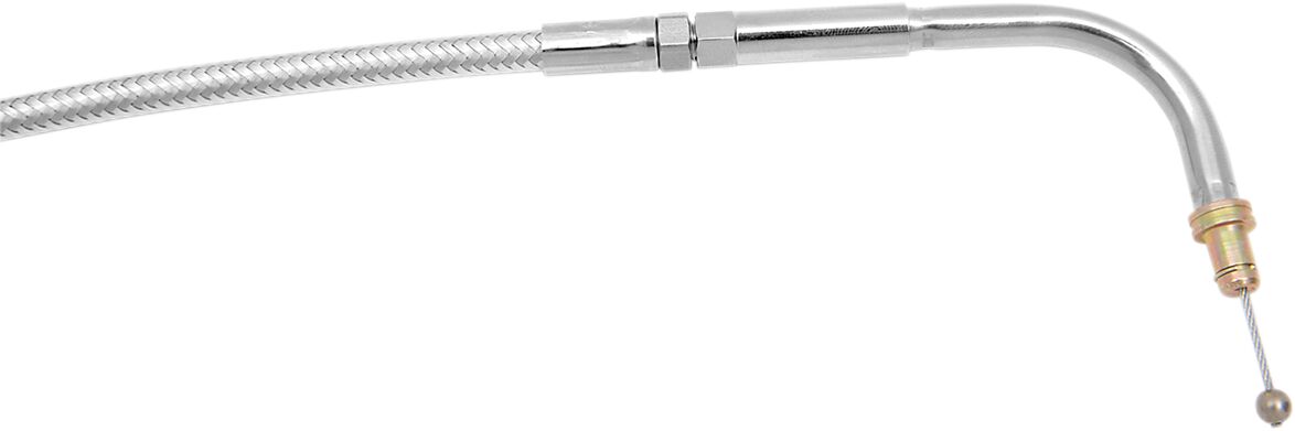 THROTTLE CABLE BRAIDED STAINLESS POLISHED NATURE